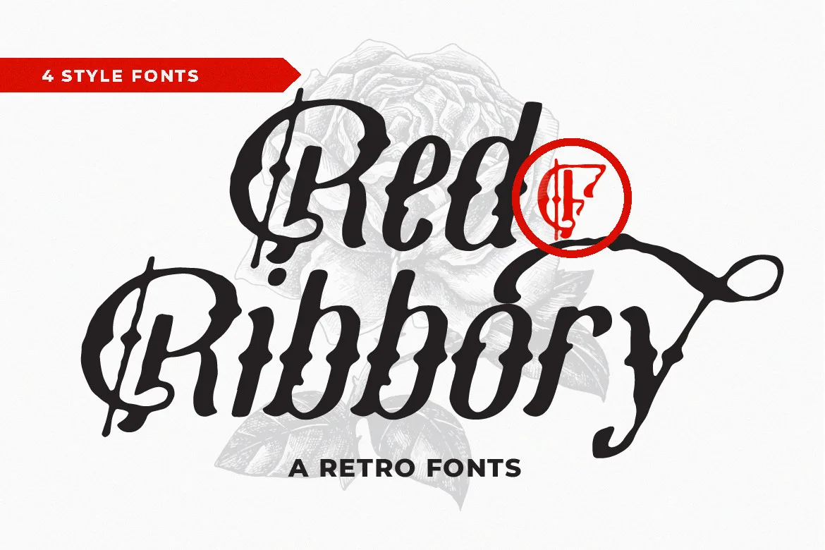 Red Ribbory Font Red Ribbory Font Poster 1