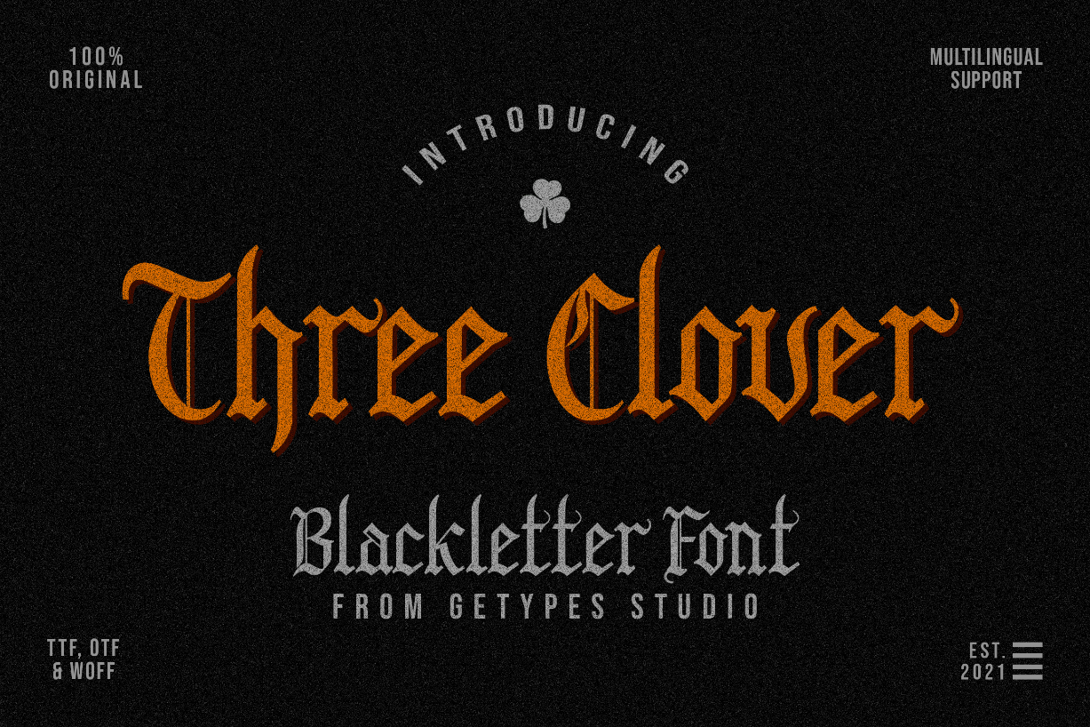Three Clover Font Poster 1