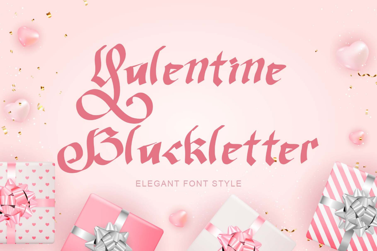 Valentine Blackletter Font Poster 1