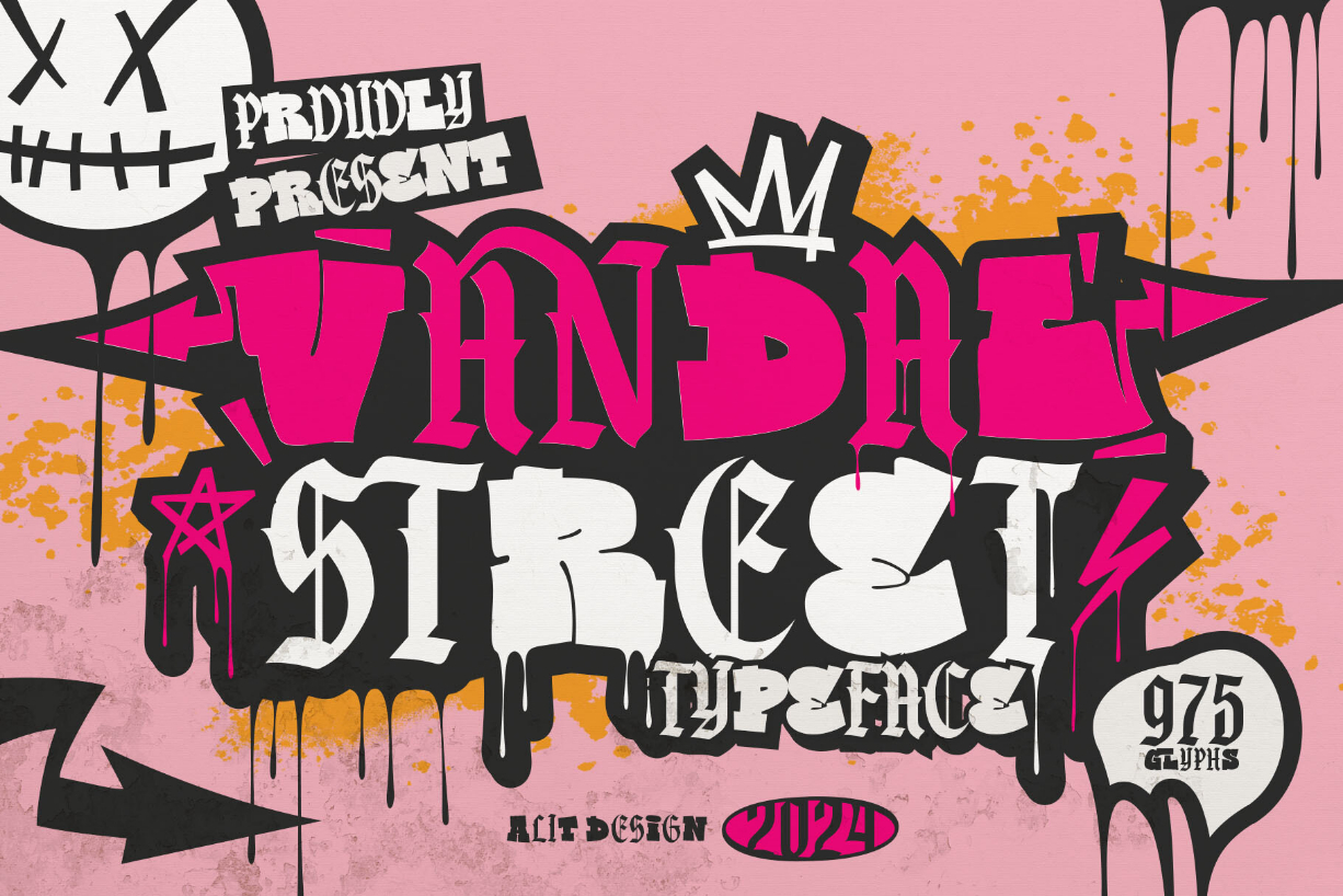 Vandal Street Graffiti Font Poster 1