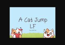A Cat Jump Lf Font Poster 1