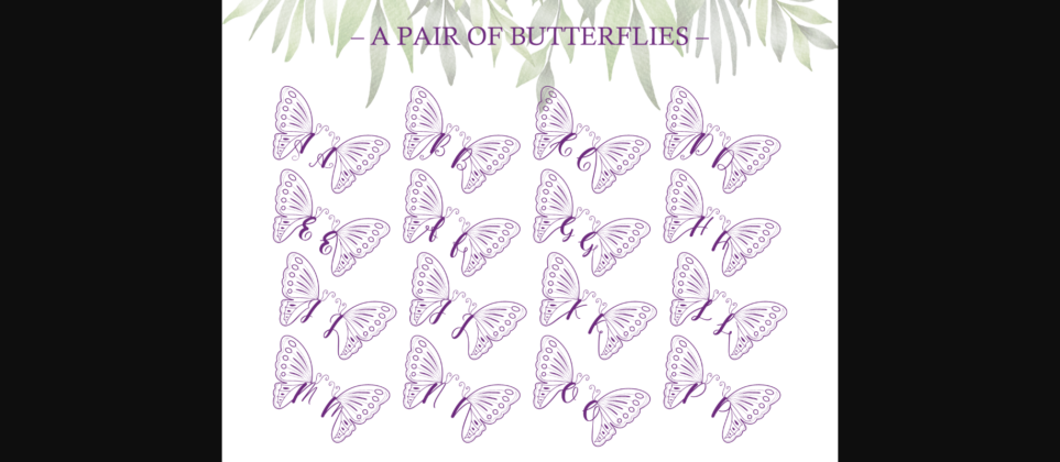 A Pair of Butterflies Font Poster 4