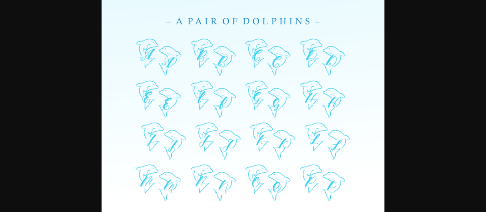 A Pair of Dolpins Font Poster 4