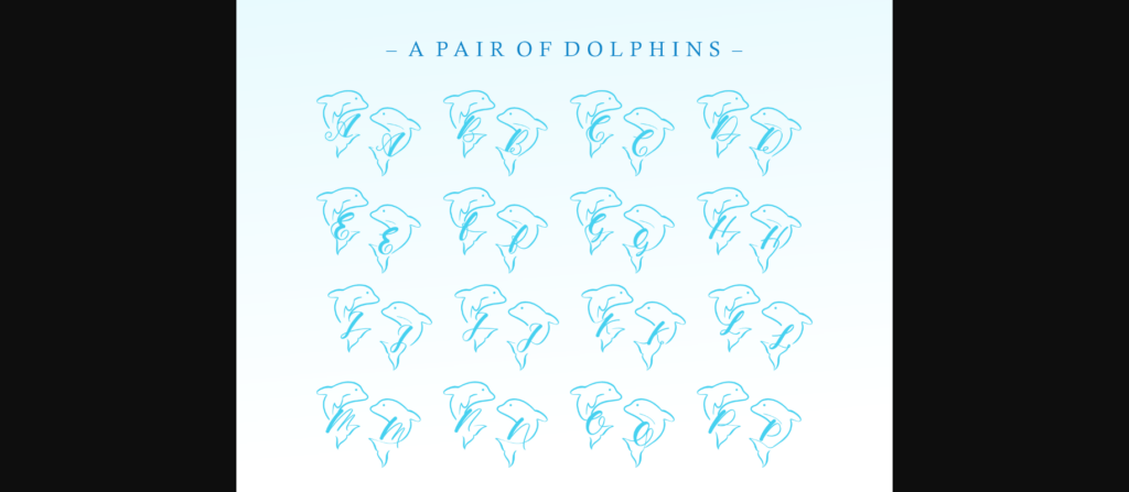 A Pair of Dolpins Font Poster 2