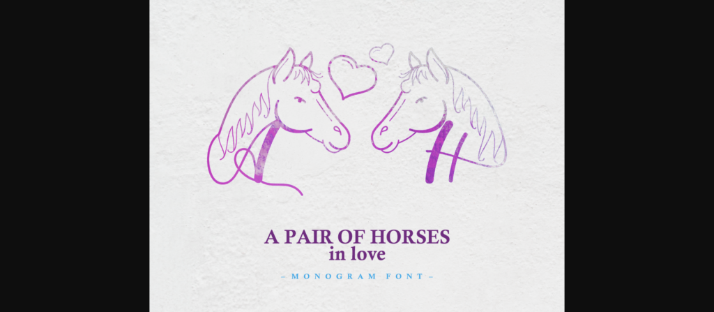 A Pair of Horses in Love Font Poster 3