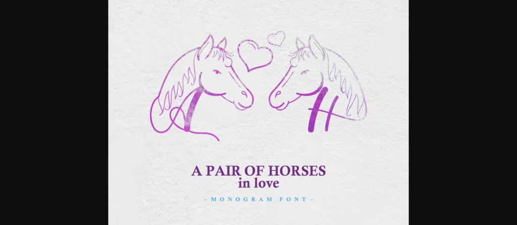 A Pair of Horses in Love Font Poster 1
