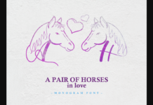 A Pair of Horses in Love Font Poster 1