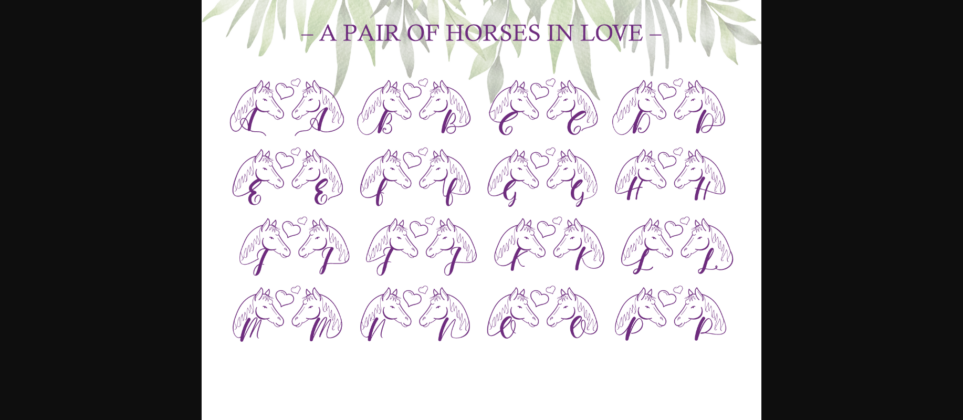 A Pair of Horses in Love Font Poster 4