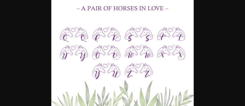 A Pair of Horses in Love Font Poster 5