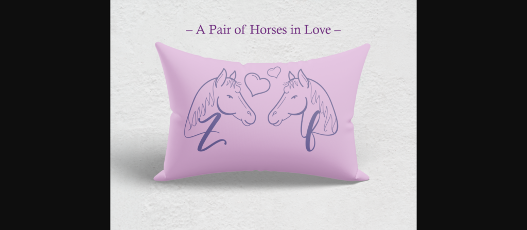 A Pair of Horses in Love Font Poster 6