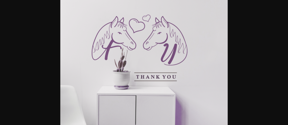 A Pair of Horses in Love Font Poster 9