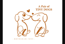 A Pair of Tiny Dogs Font Poster 1