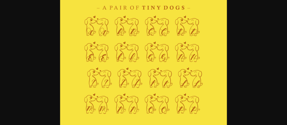 A Pair of Tiny Dogs Font Poster 4