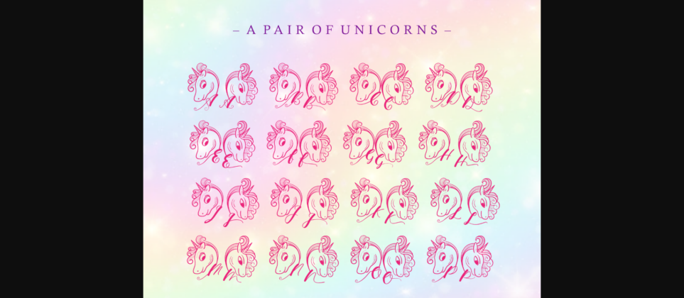 A Pair of Unicorns Font Poster 4