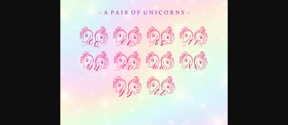 A Pair of Unicorns Font Poster 5