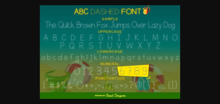 Abc Dashed Font Poster 4