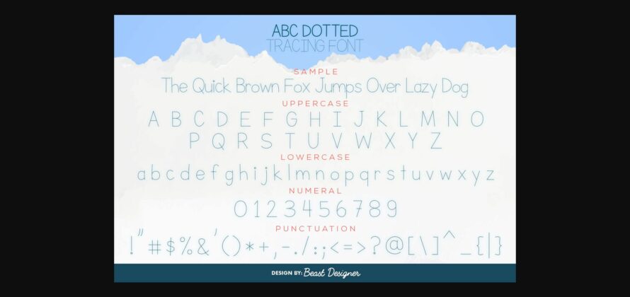 Abc Dotted Tracing Font Poster 4