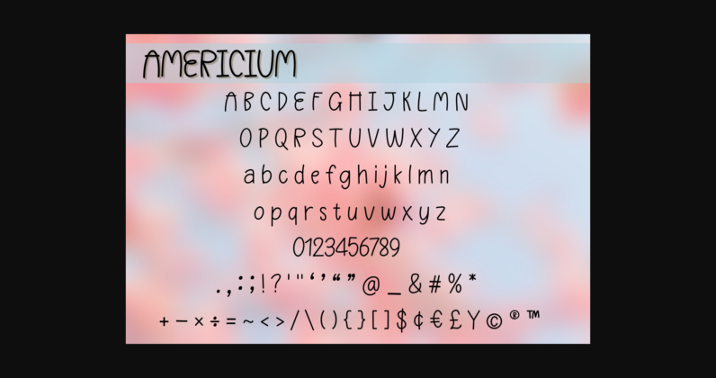 Americium Font Poster 4