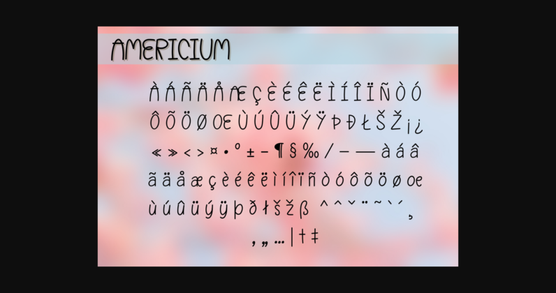 Americium Font Poster 5