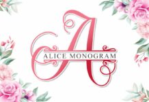 Alice Monogram Font Poster 1