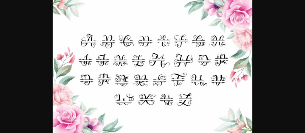 Alice Monogram Font Poster 8