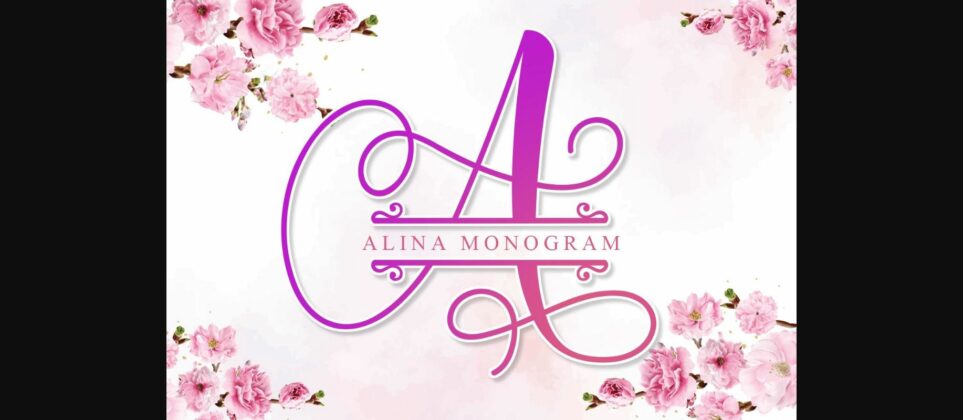 Alina Monogram Font Font Poster 3