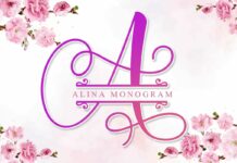 Alina Monogram Font Font Poster 1