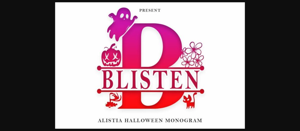 Alistia Halloween Monogram Font Poster 5