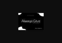 Always Give Font Poster 1