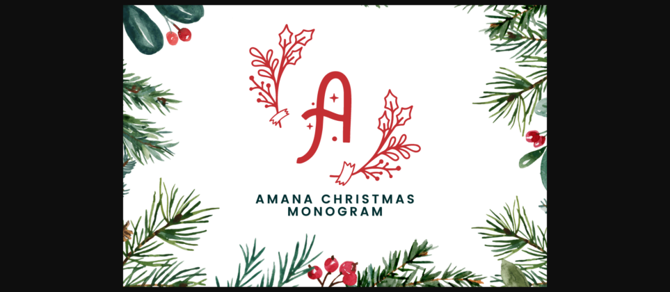 Amana Christmas Monogram Font Poster 3