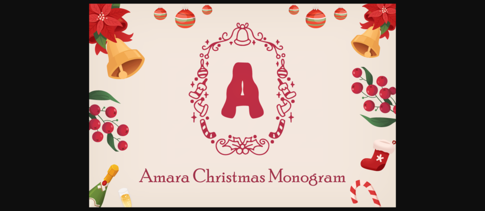 Amara Christmas Monogram Font Poster 3