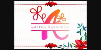 Amelda Monogram Font Poster 1