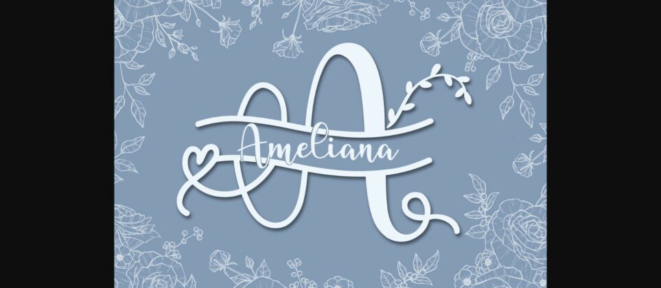 Ameliana Monogram Font Poster 3