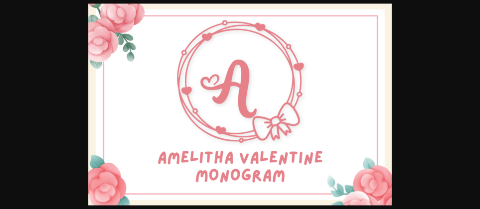 Amelitha Valentine Monogram Font Poster 3