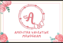 Amelitha Valentine Monogram Font Poster 1