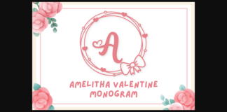 Amelitha Valentine Monogram Font Poster 1
