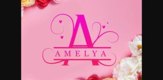 Amelya Monogram Font Poster 1