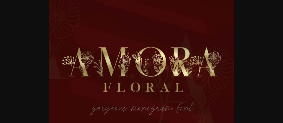 Amora Elegant Monogram Font Poster 3