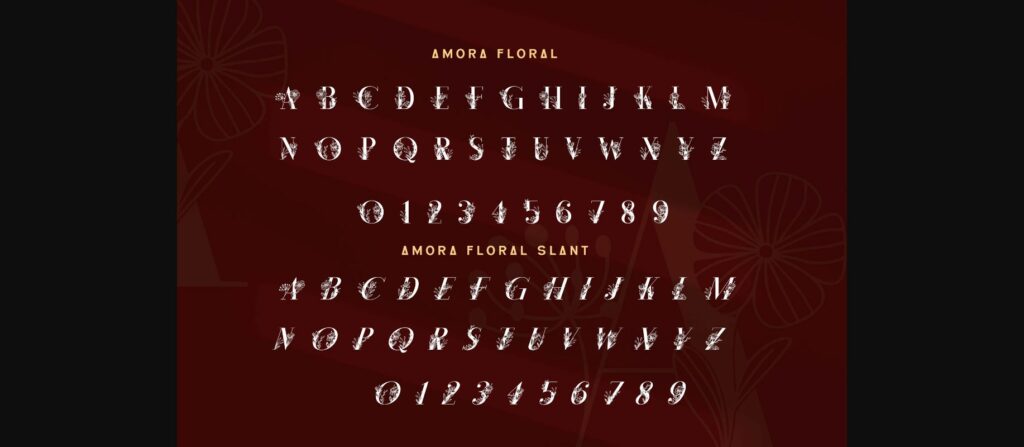 Amora Elegant Monogram Font Poster 8