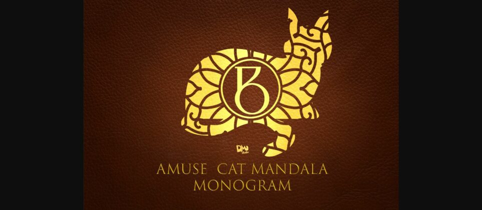 Amuse Cat Mandala Monogram Font Poster 3