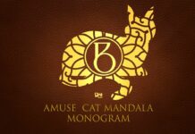 Amuse Cat Mandala Monogram Font Poster 1