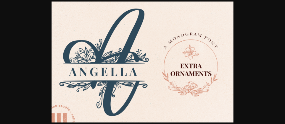 Angella Monogram Font Poster 1