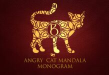 Angry Cat Mandala Monogram Font Poster 1