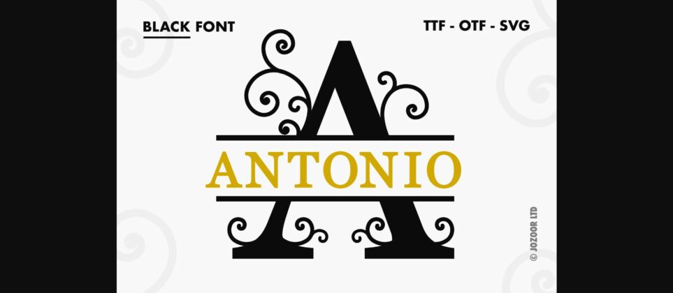 Antonio Split Monogram Font Poster 3