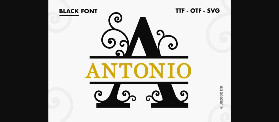 Antonio Split Monogram Font Poster 1