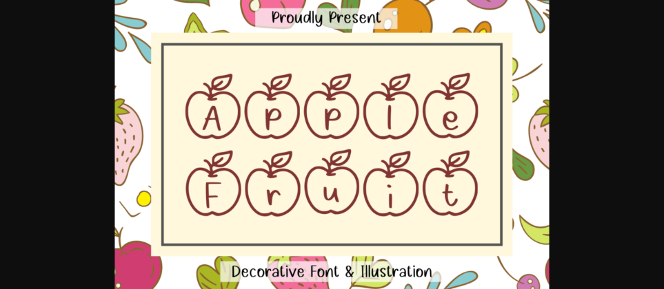 Apple Fruit Font Poster 3