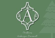 Arabesque Christmas Ornament Font Poster 1