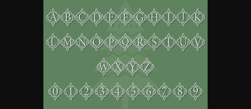 Arabesque Christmas Ornament Font Poster 4