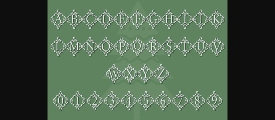 Arabesque Christmas Ornament Font Poster 4