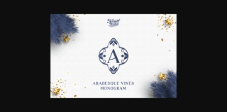Arabesque Vines Monogram Font Poster 1